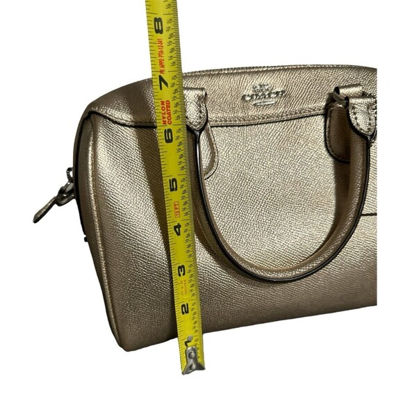 Coach Mini Bennett Satchel Handbag Metallic Platinum - Picture 7 of 10